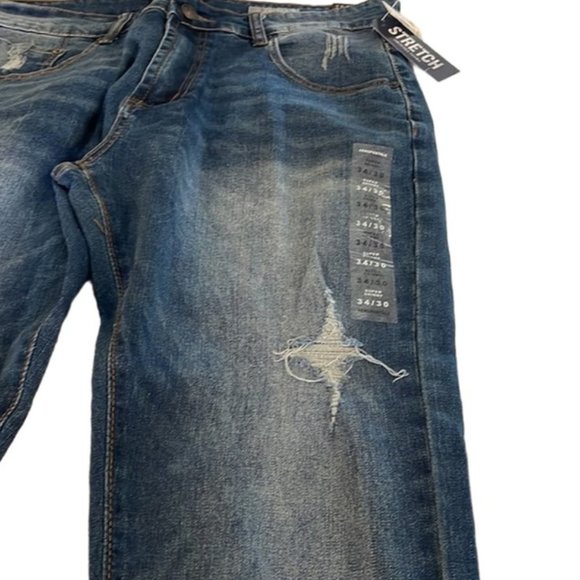 Aeropostal Men's Super Skinny Max Stretch Jeans - Medium Wash - Picture 4 of 9